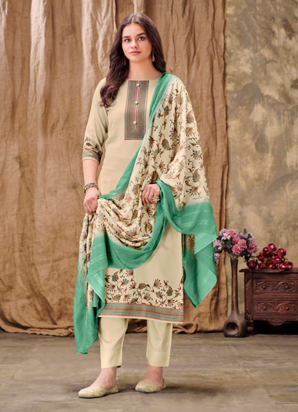 Rivaa Cotton Satin Unstitched Suit Dress Material for Women Rivaa