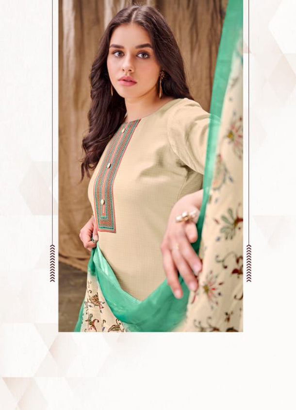 Rivaa Cotton Satin Unstitched Suit Dress Material for Women Rivaa