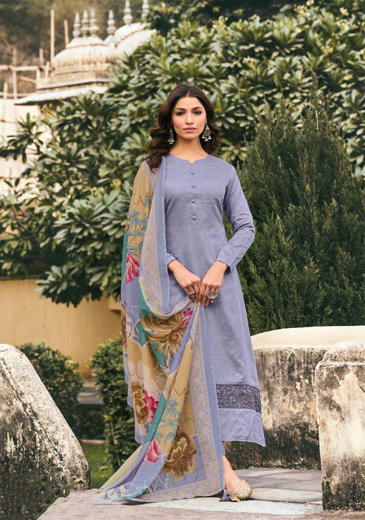 Cotton Silk with Embroidery Unstitched Women Salwar Suit Set