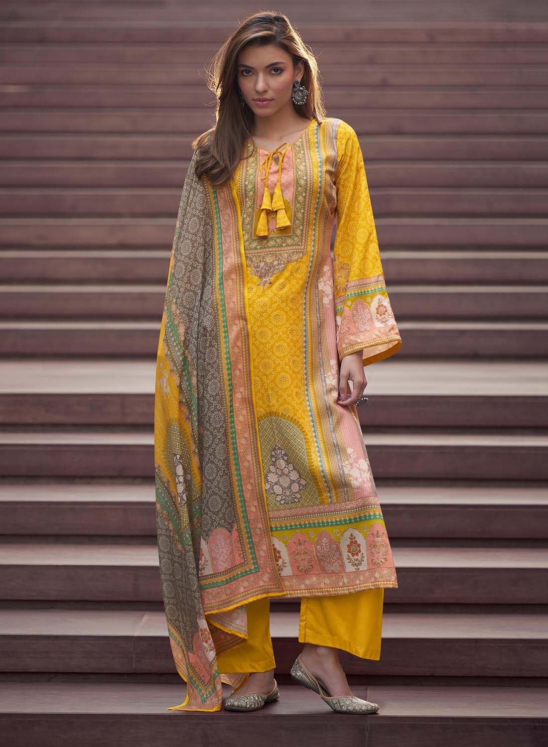 Mumtaz Arts Lawn Cotton Printed Unstitched Suit Material for Women