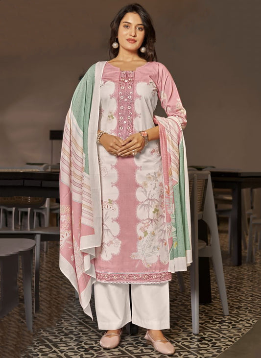 Pure Lawn Cotton Unstitched Suit Set Summer Dress Material with Dupatta