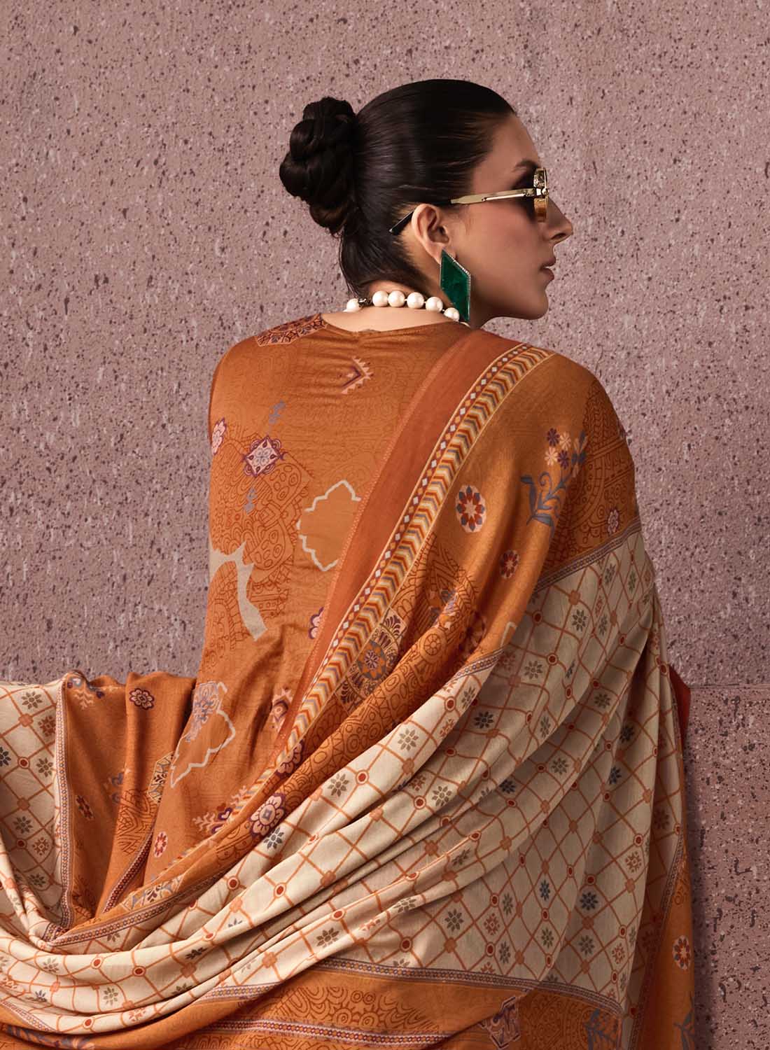 Unstitched Cotton Salwar Suit Dress Material with Muslin Dupatta