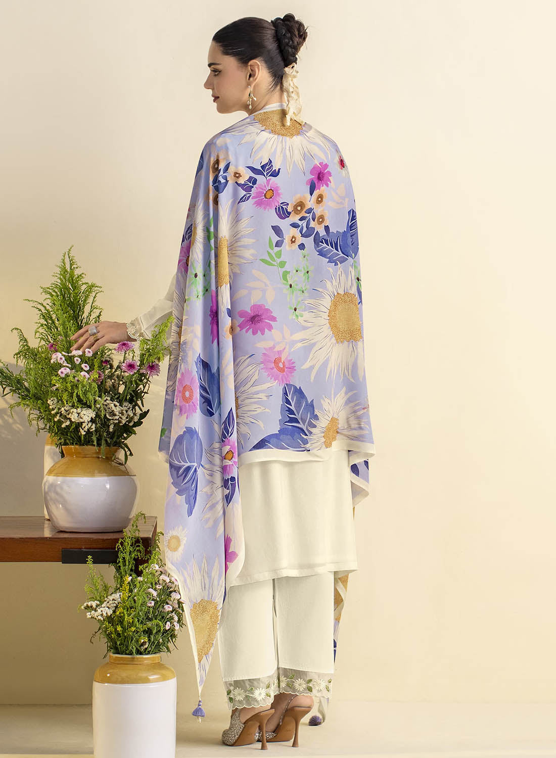 Unstitched Pure Lawn Cotton Salwar Suit Dress Material for Women