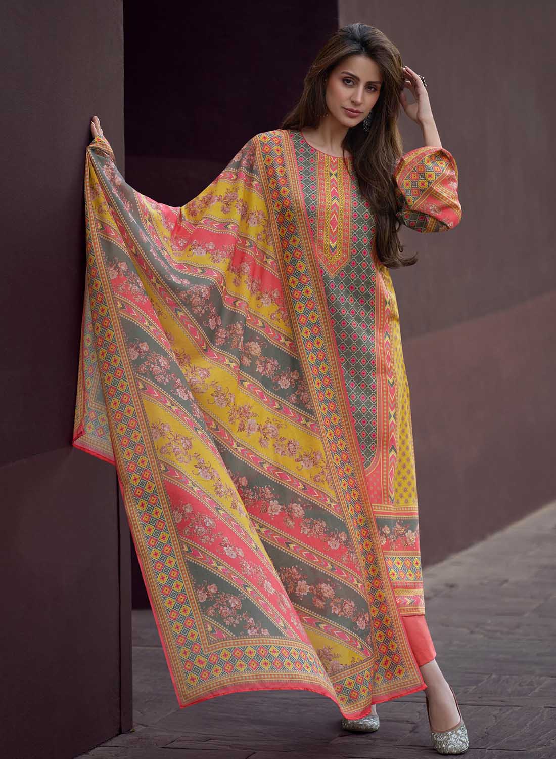 Mumtaz Arts Lawn Cotton Printed Unstitched Suit Dress Material