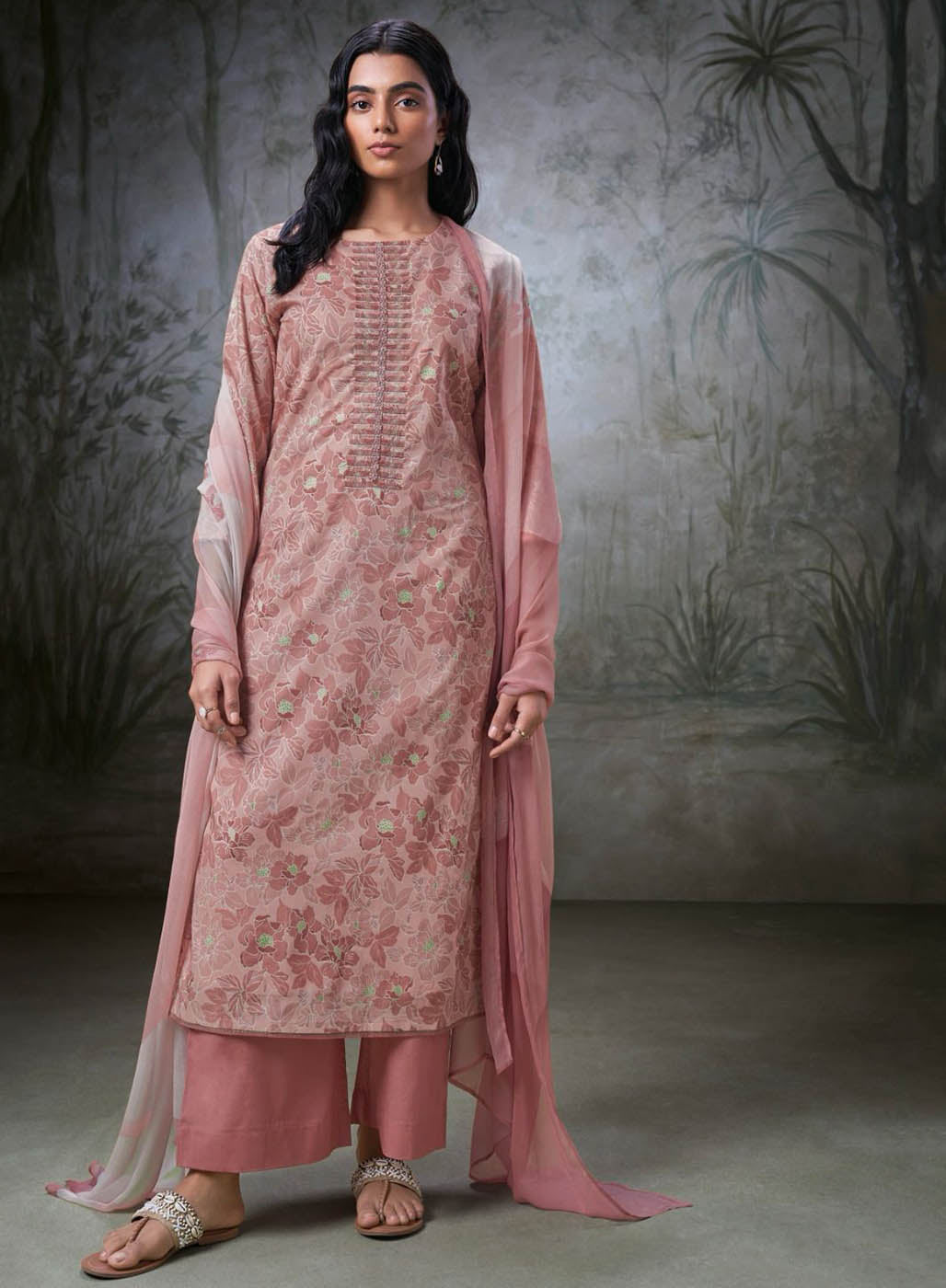 Ganga Pure Cotton Unstitched Suit Fabric Material for Women Ganga