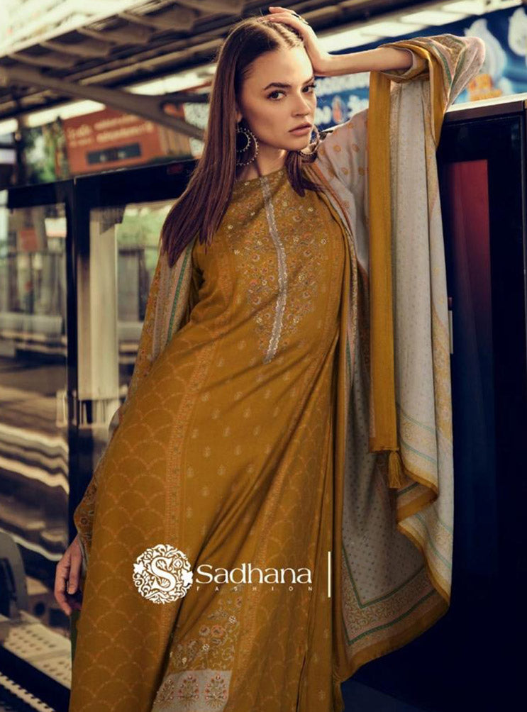 Viscose Pashmina Unstitched Winter Salwar Suit Set Dress Material