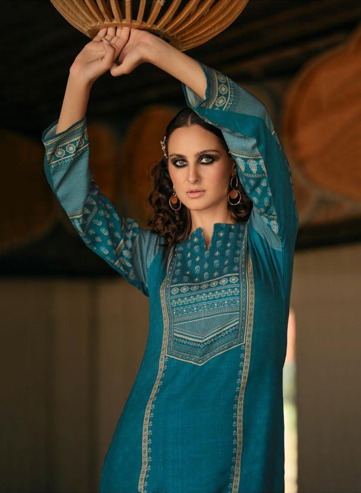 Viscose Pashmina Unstitched Winter Suit Dress Material for Women