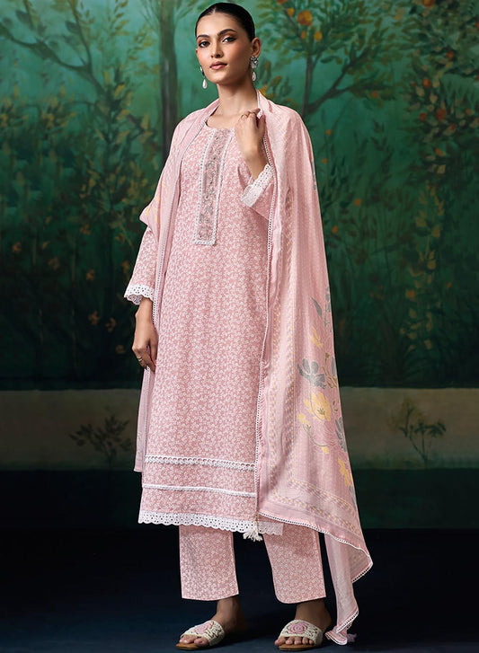 Pure Soft Cotton Unstitched Suit Set Material for Women with Embroidery