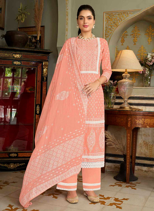 Alok Pure Cambric Cotton Printed Unstitched Suit Material for Women