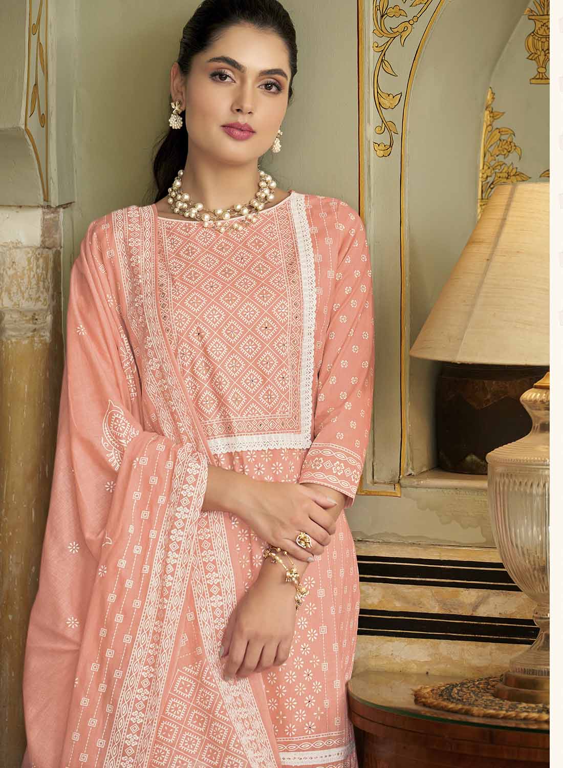 Alok Pure Cambric Cotton Printed Unstitched Suit Material for Women