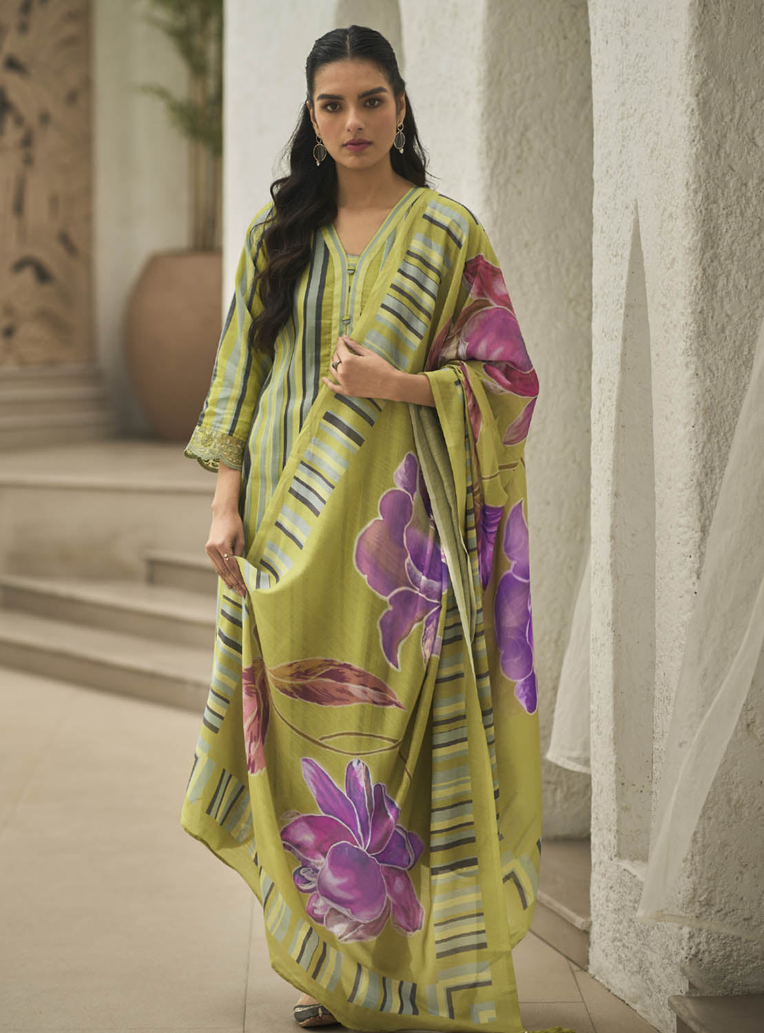 Kilory Green Unstitched Cotton Salwar Suit Dress Material for Women Kilory Trends