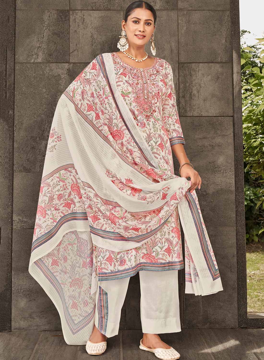 Women Unstitched Winter Pashmina Woolen Suit Material with Embroidery