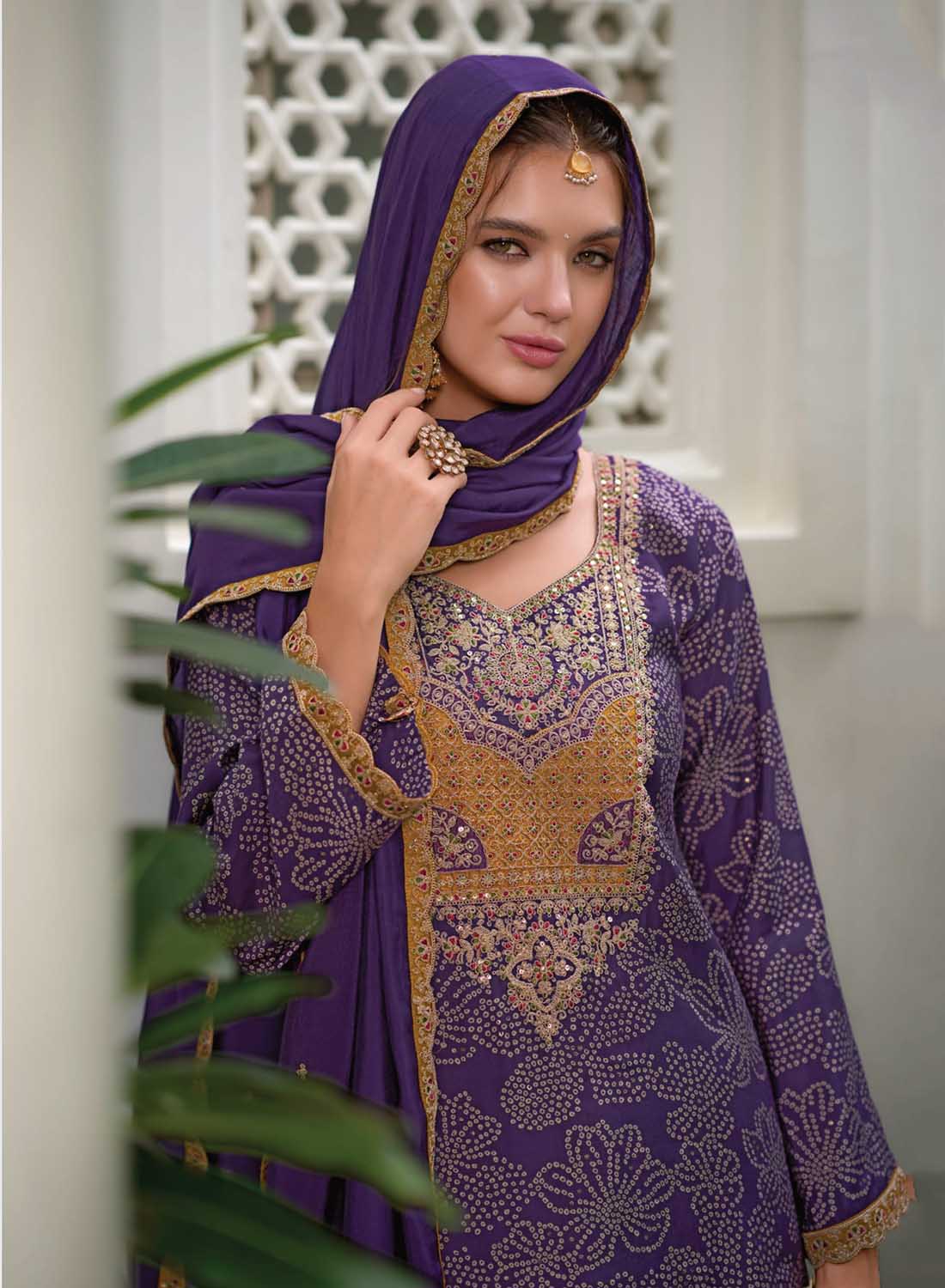 Women's Party Wear Modal Silk Unstitched Suit Material with Embroidery