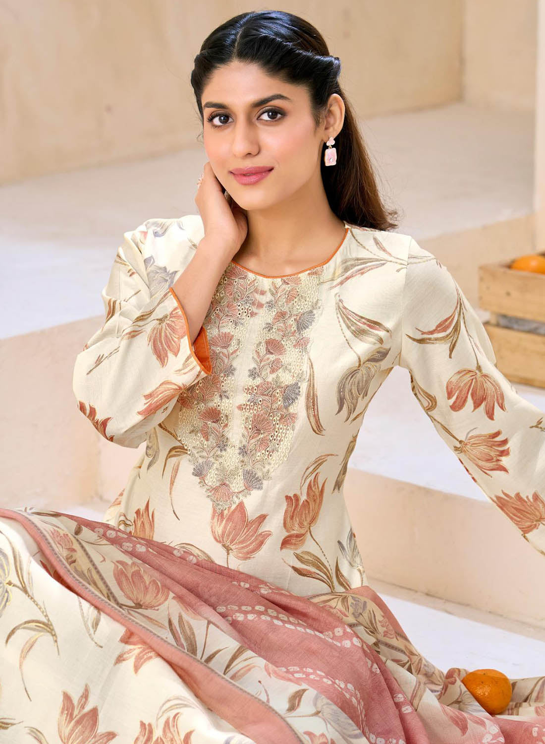 Premium Party Wear Modal Silk Unstitched Suit Material for Women
