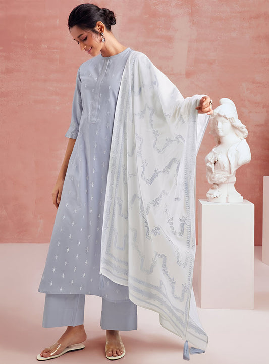 Pure Cotton Unstitched Suit Dress Material for Women with Dupatta