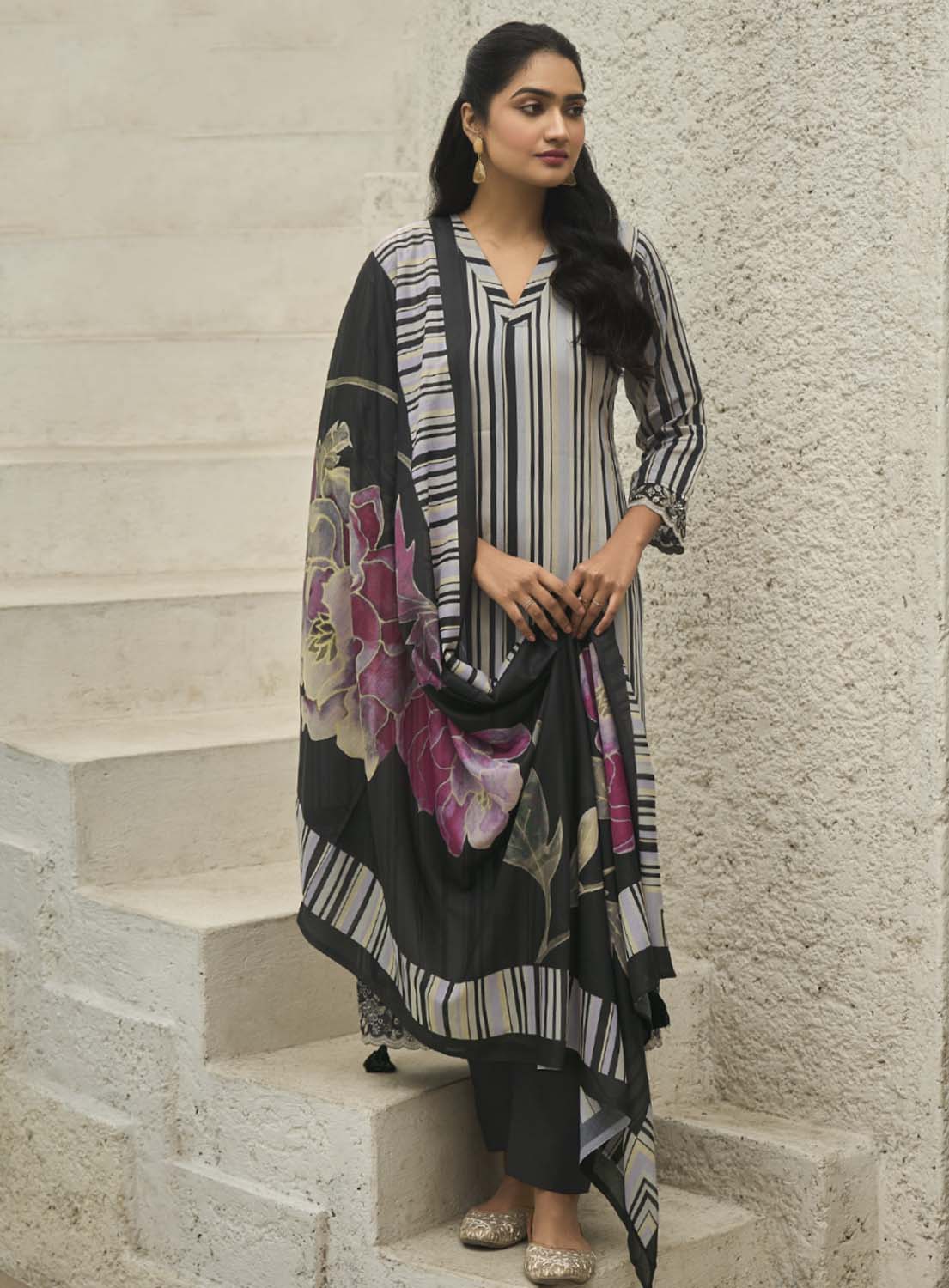 Kilory Black Unstitched Cotton Salwar Suit Dress Material for Women Kilory Trends