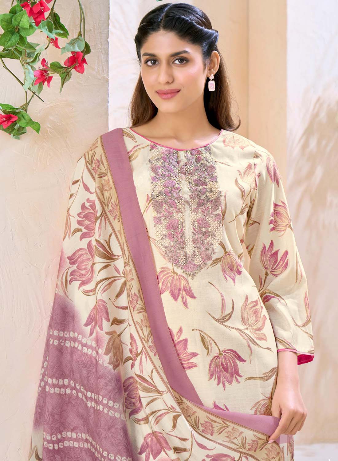 Designer Party Wear Modal Silk Unstitched Suit Material for Women