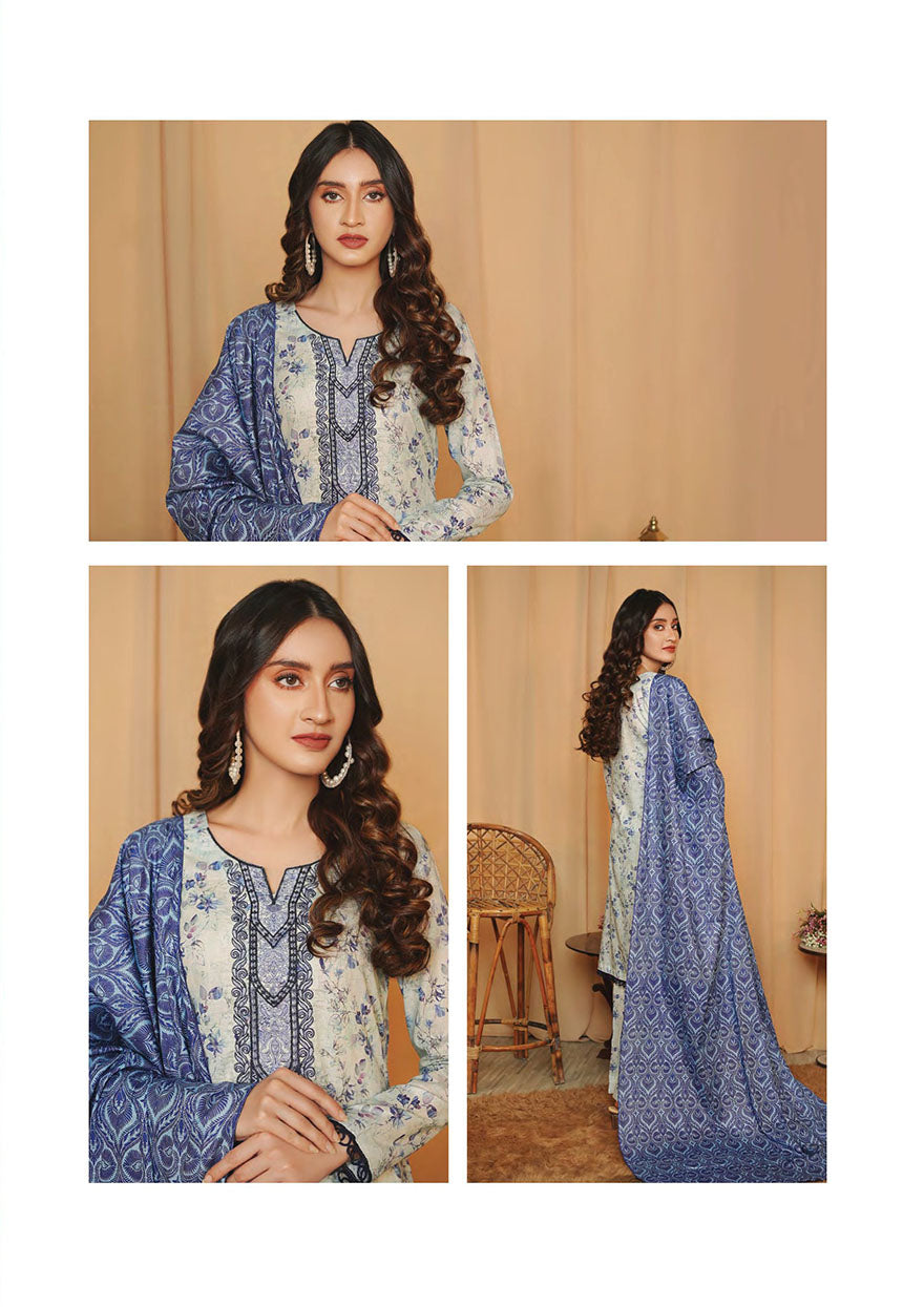 Embroidered Lawn Pakistani Suit by Zesh Textiles Unstitched S7