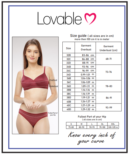 Buy LOVABLE Women Solid Polycotton Lightly Padded Non Wired 3/4 Coverage Bra  (E.Blue_Size_ 32B)- LE 224 at