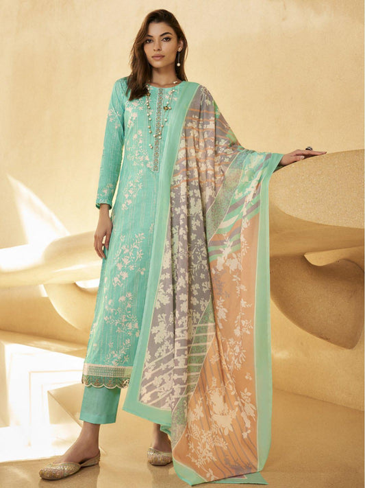 Mumtaz Arts Unstitched Women Lawn Cotton Suit Dress Material