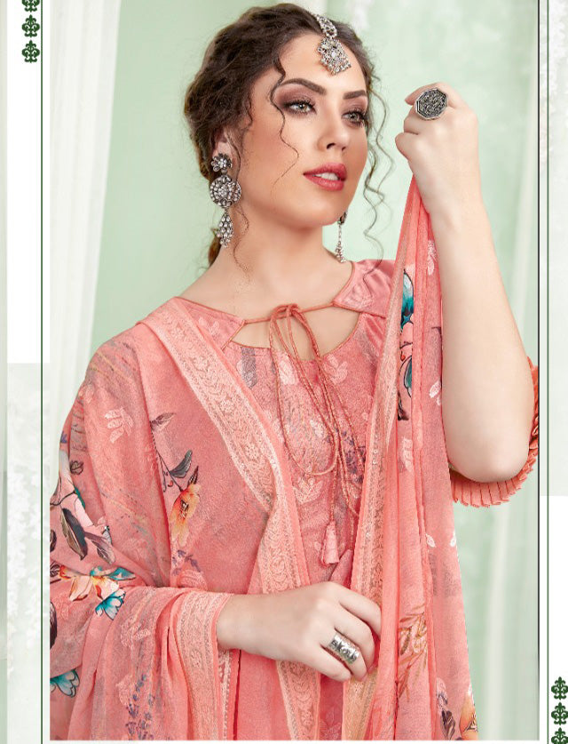 Georgette Printed Unstitched Suits Material for Women with Inner