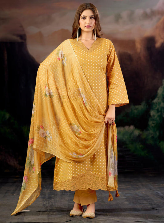 Pure Lawn Cotton Unstitched Suit with Embroidery for Women