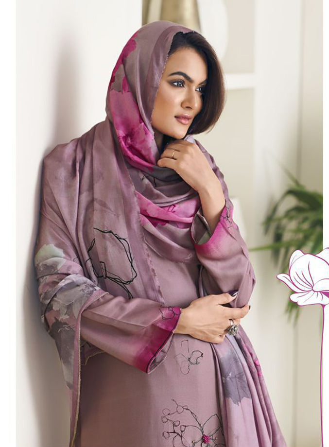 Pashmina Light weight Unstitched Winter Suit Dress Material for Women