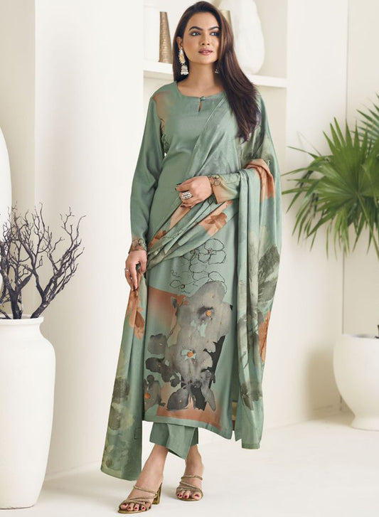 Light weight Pashmina Unstitched Winter Suit Dress Material for Women