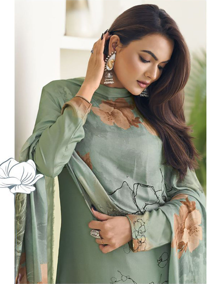 Light weight Pashmina Unstitched Winter Suit Dress Material for Women