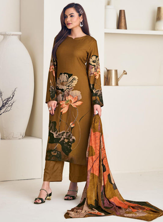 Party Wear Pure Viscose Muslin Unstitched Salwar Suit Material for Women