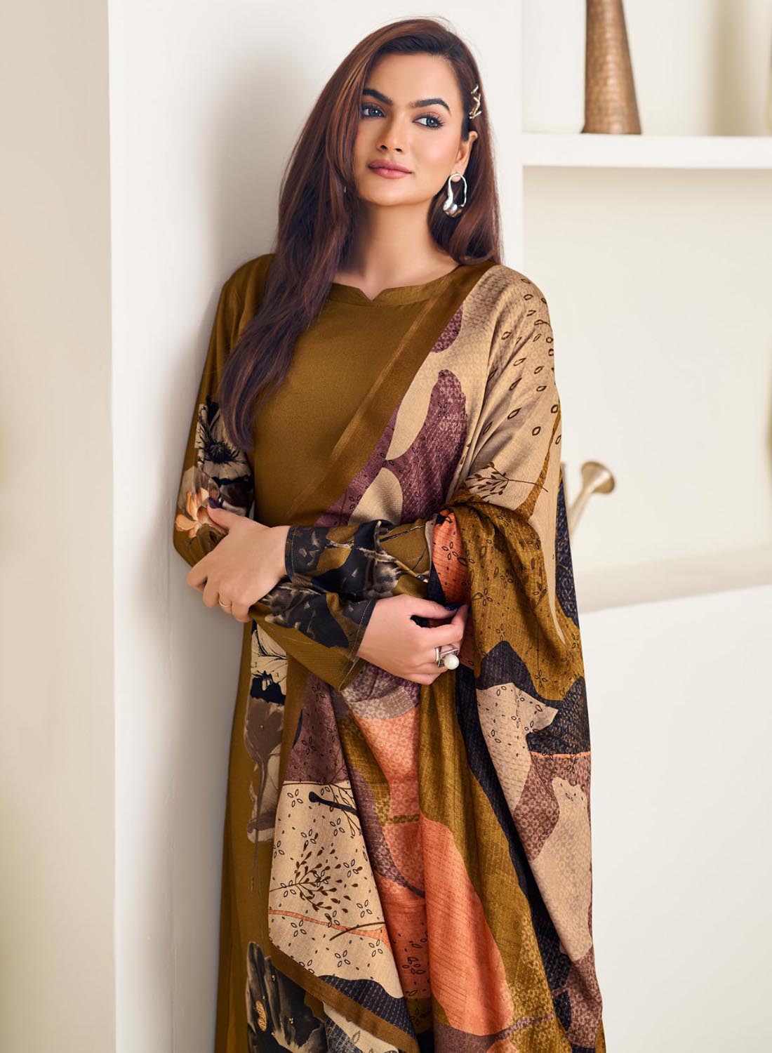 Party Wear Pure Viscose Muslin Unstitched Salwar Suit Material for Women