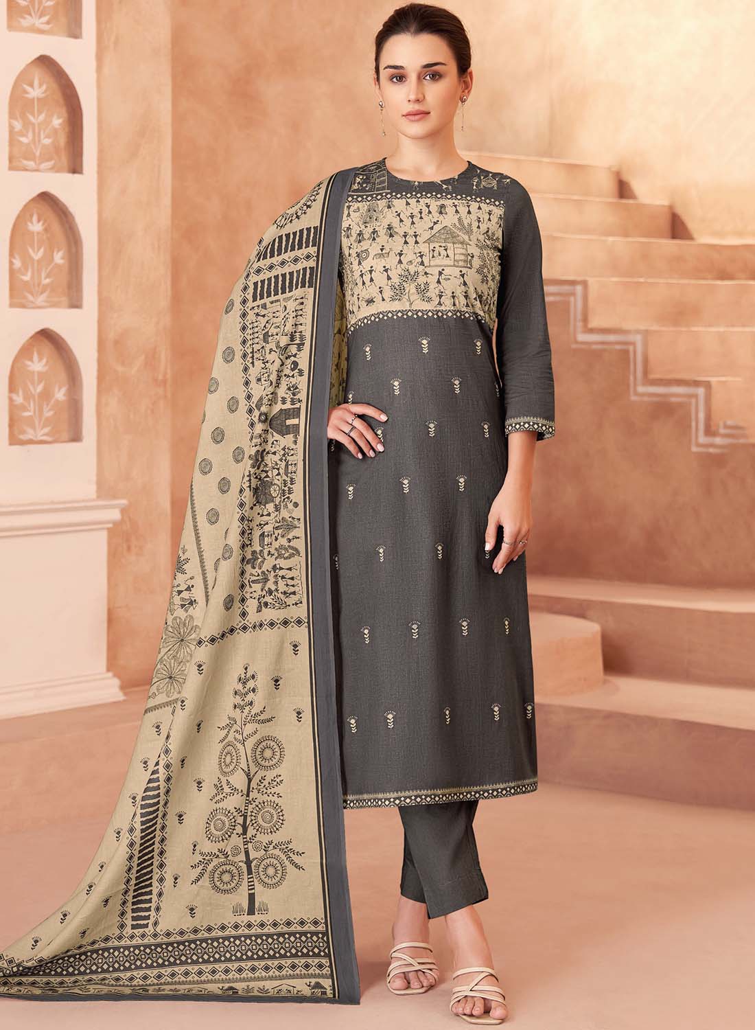 Women's Pure Cotton Lawn Unstitched Suit Set Dress Material