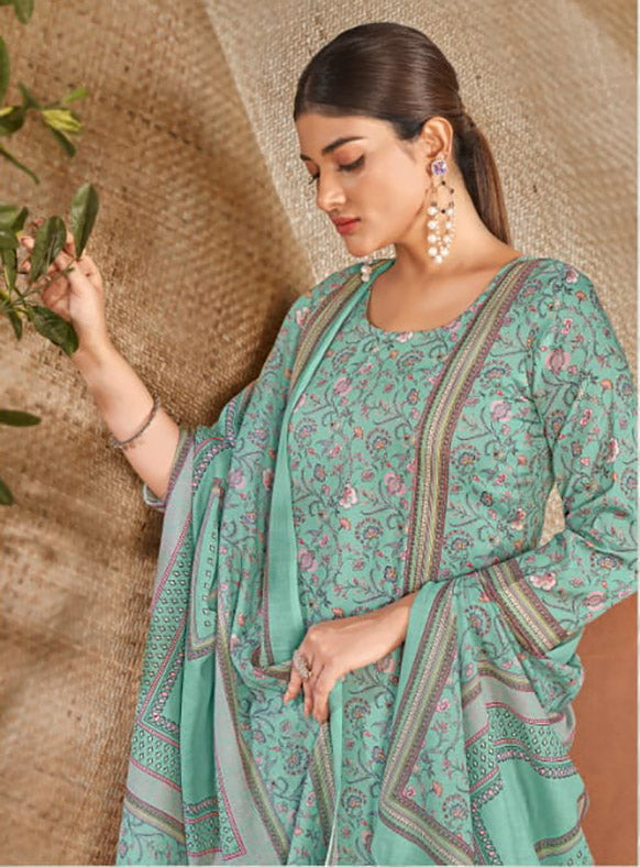 Rivaa Pure Cotton Satin Unstitched Salwar Suit Dress Material for Women