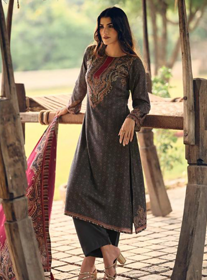 Pashmina Unstitched Winter Salwar Suit Fabric Material for Women