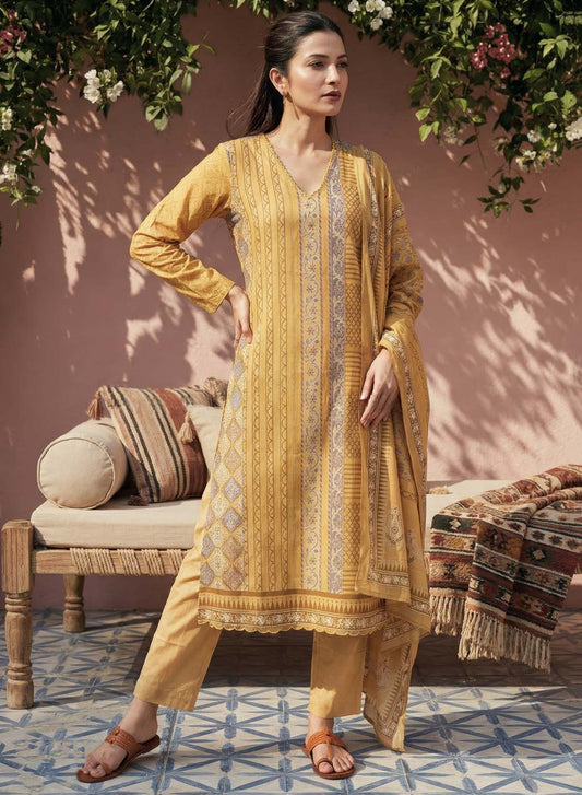 Soft Pure Cotton Unstitched Salwar Suit Fabric Material for Women