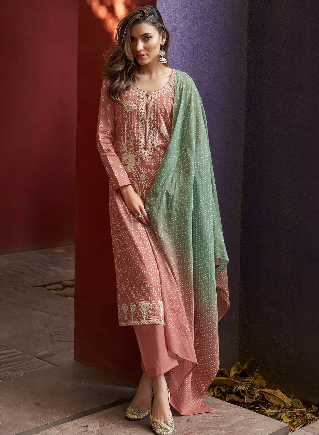 Mumtaz Arts Unstitched Lawn Cambric Cotton Suit Material with Dupatta