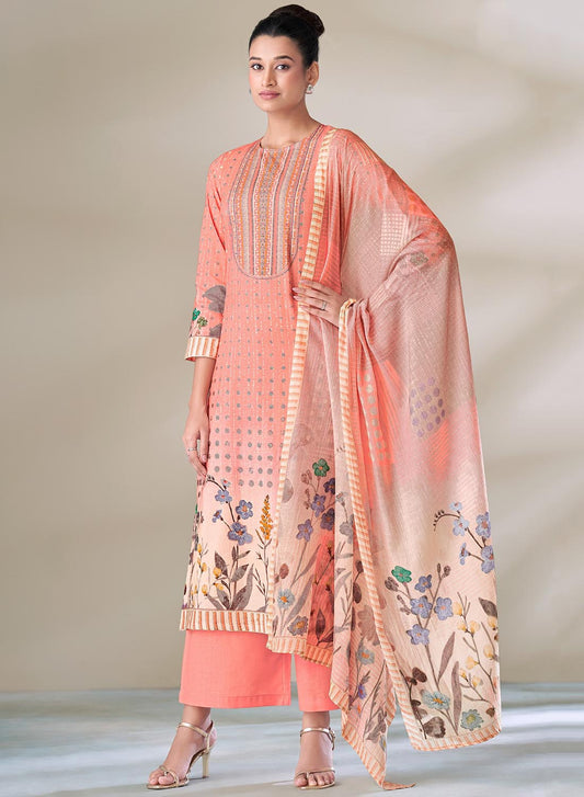 Pure Cotton Unstitched Salwar Suit Set Dress Material with Dupatta