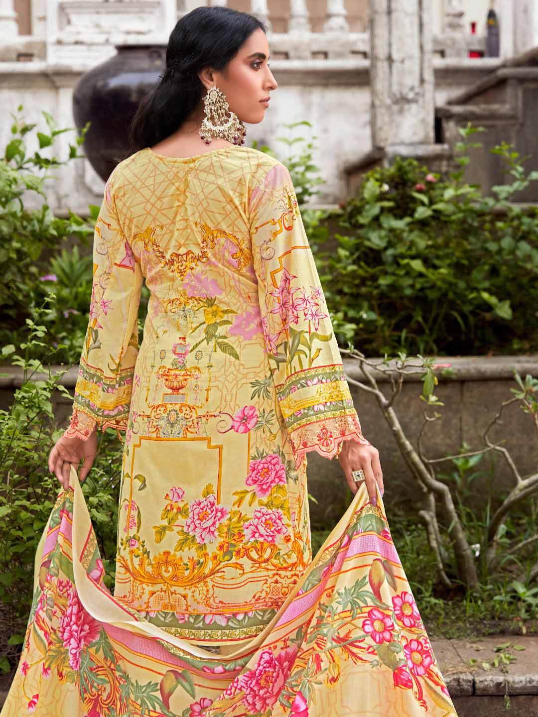 Levisha Pakistani Print Unstitched Cotton Suit Materials for Women Levisha