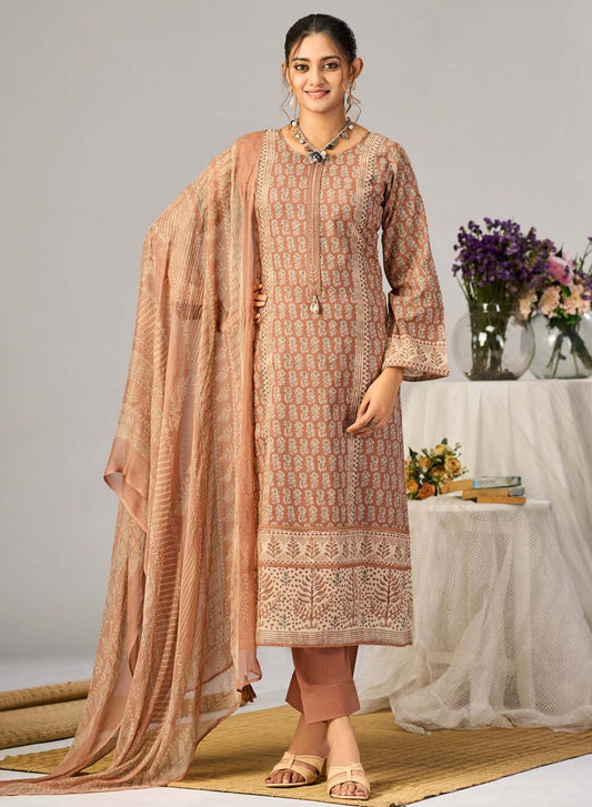 Pure Cotton Unstitched Suit Material with Dupatta for Women