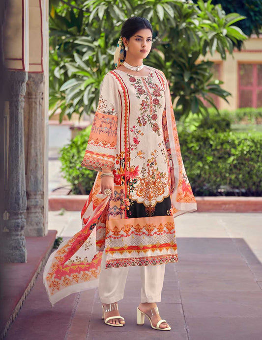 Belliza Unstitched Women Salwar Suit Material Fabric with Dupatta