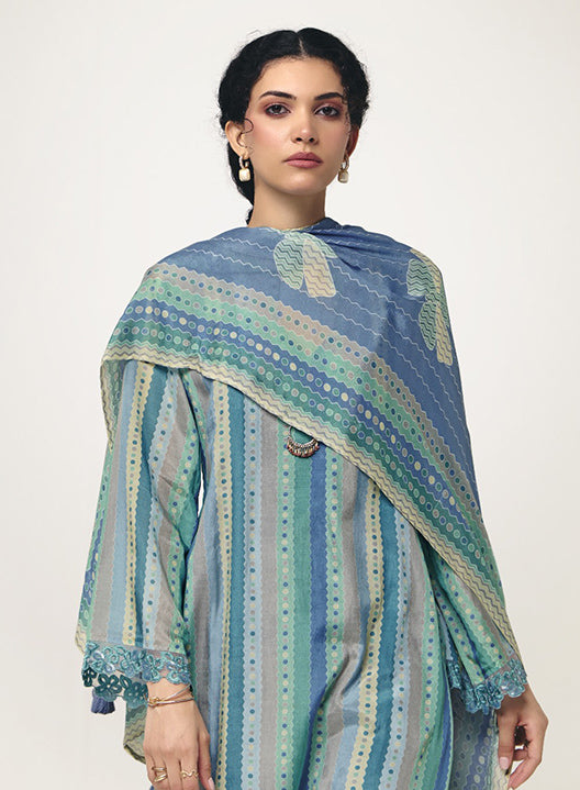 Pure Muslin Party Wear Unstitched Salwar Suit Dress Material with Dupatta