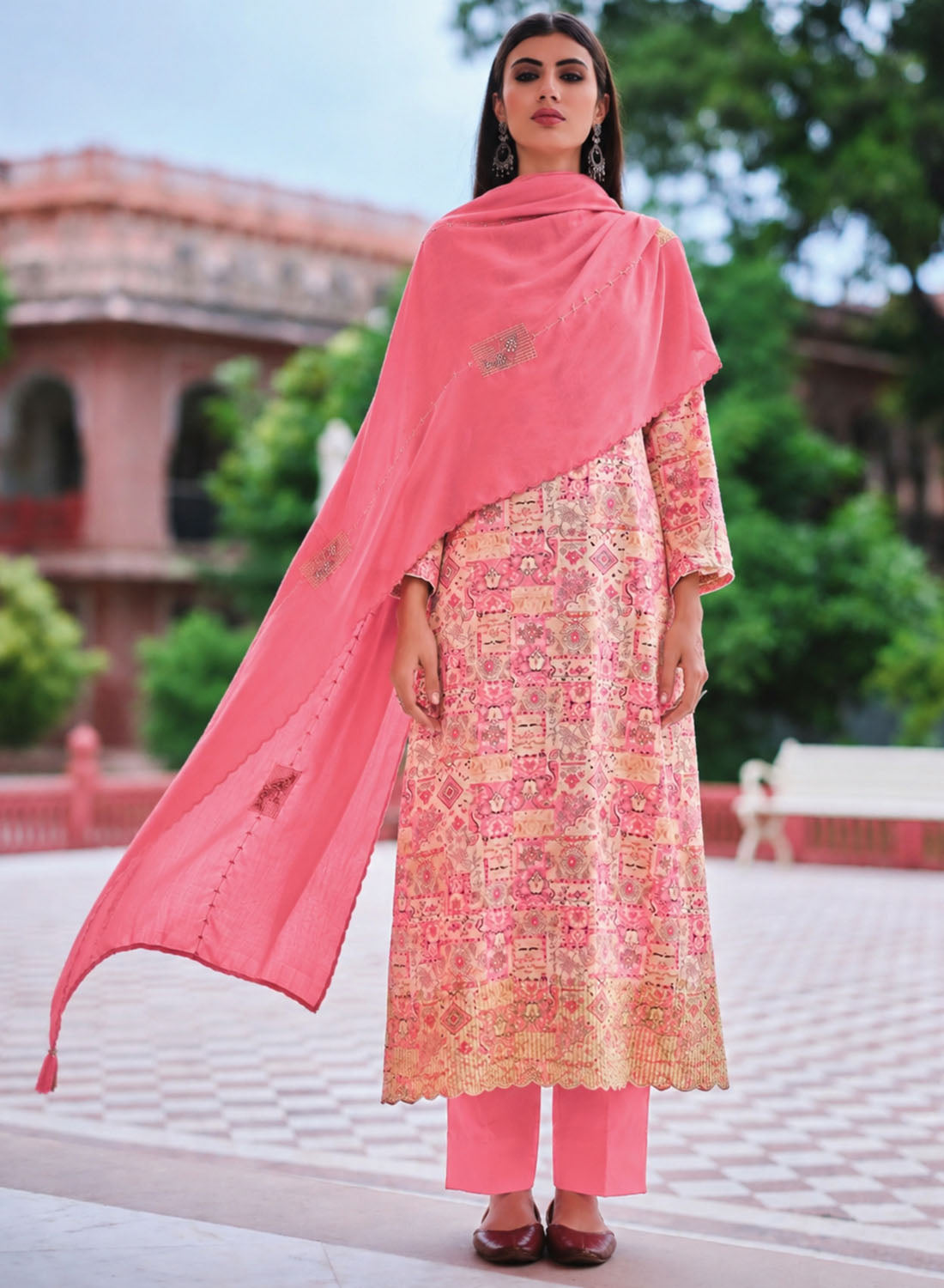 Elegant Unstitched Cotton Salwar Suit Dress Material for Women