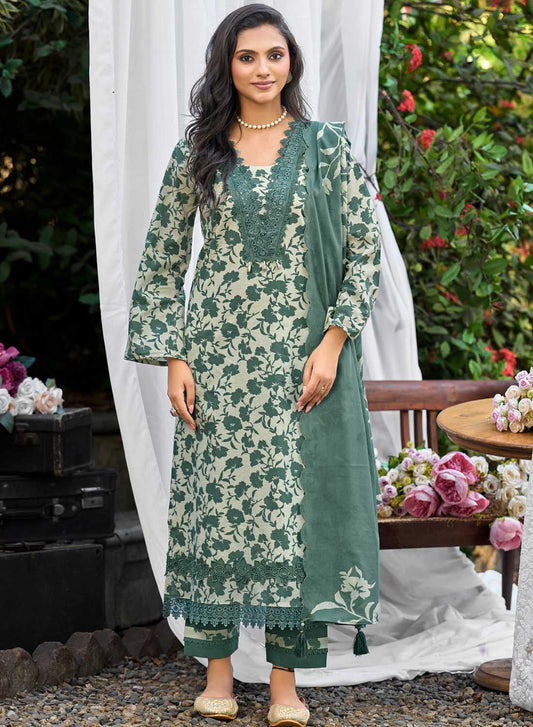Lawn Cotton Unstitched Suit Material for Women with Embroidery