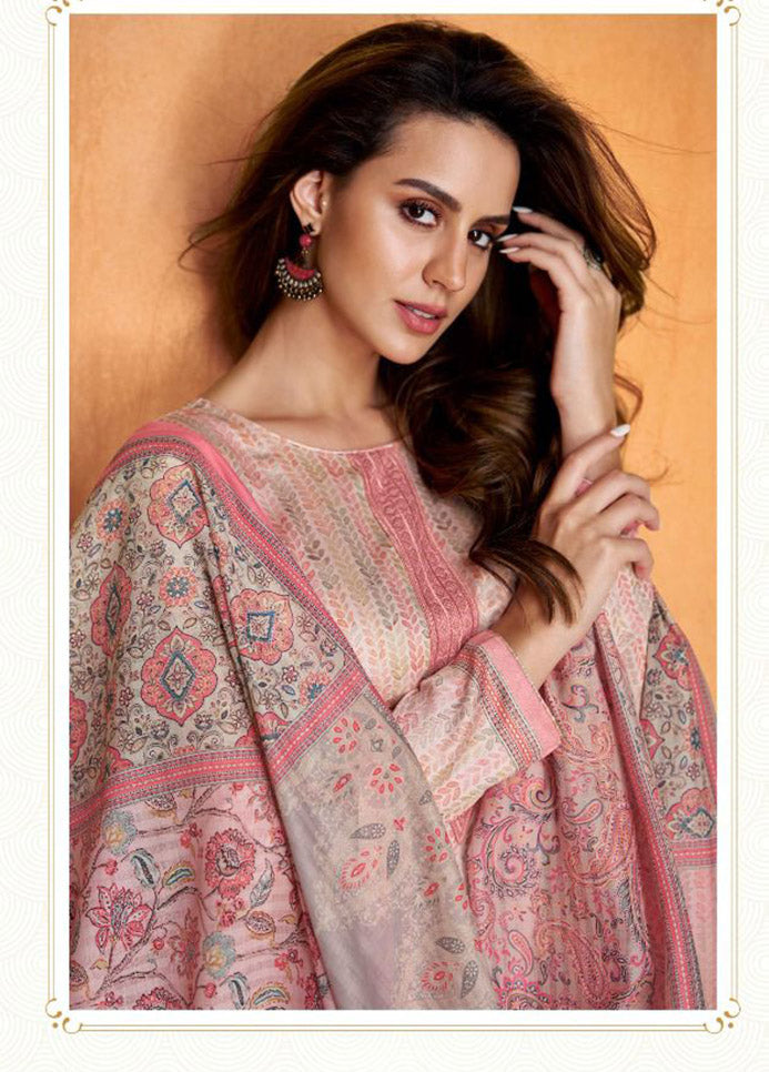 Pure Cotton Satin Party Wear Unstitched Women Salwar Suit