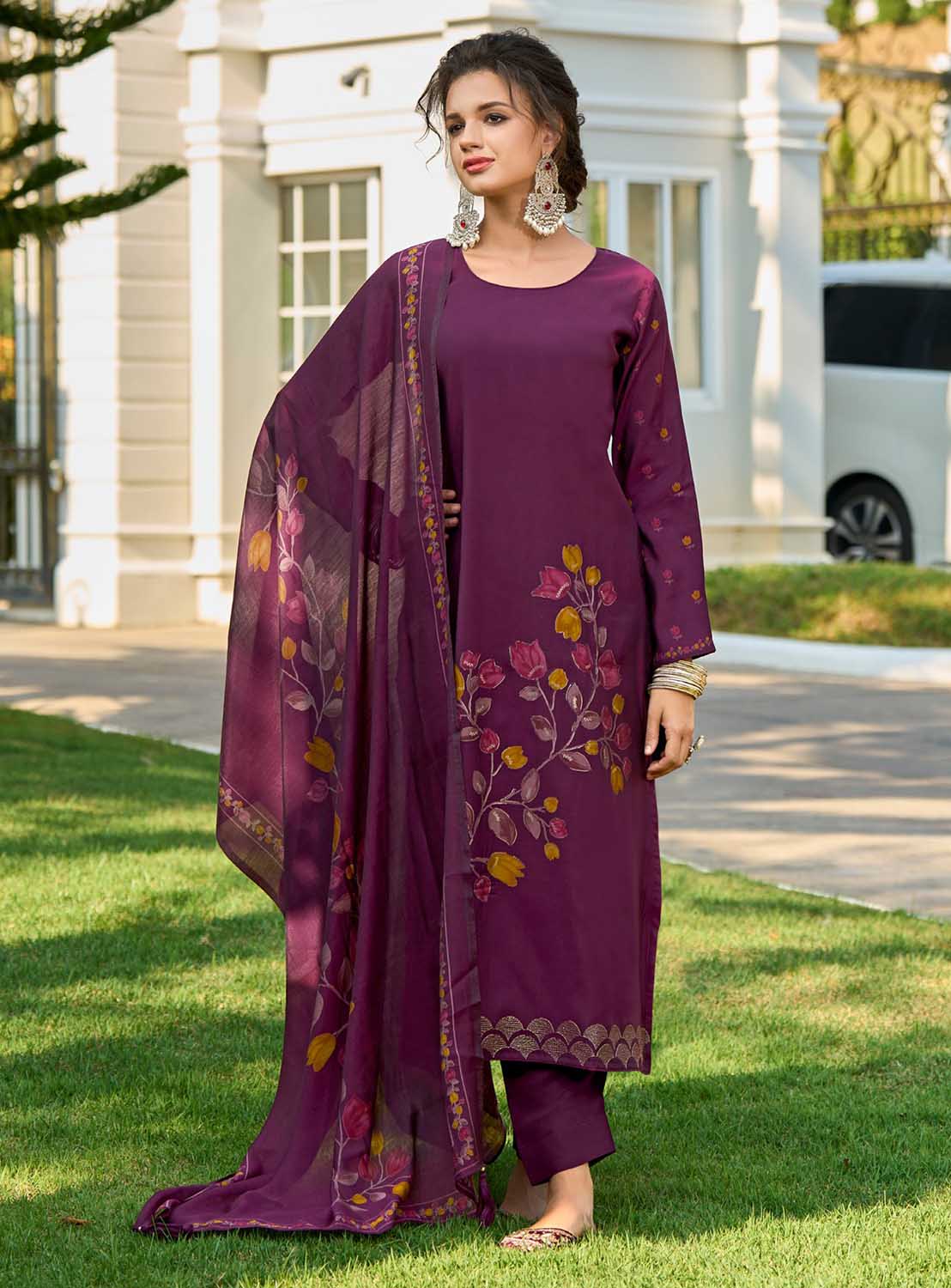 Kilory Pure Muslin Unstitched Salwar Suit Dress Material for Women Kilory Trends