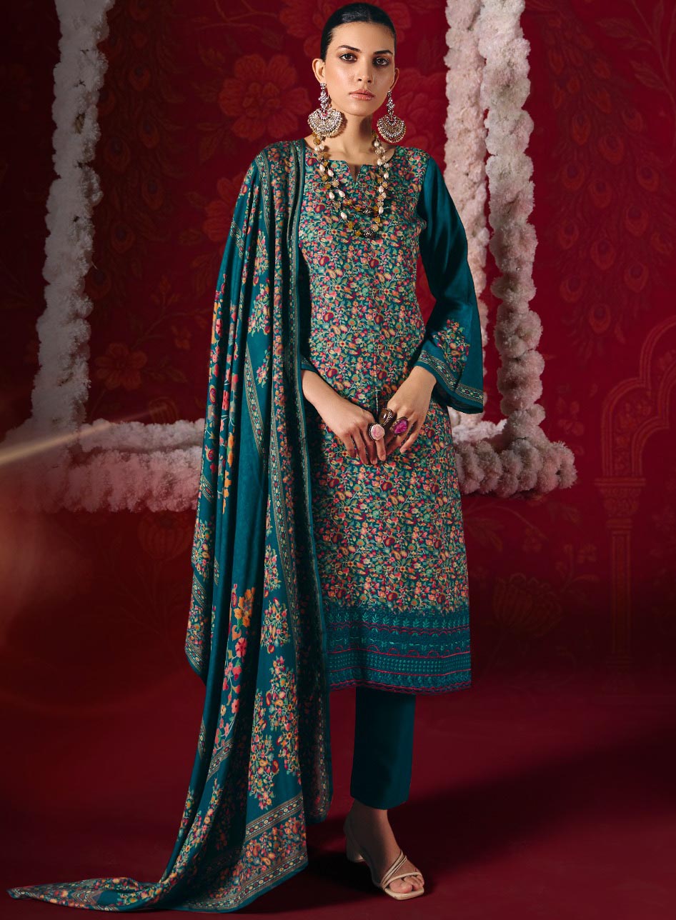 Pashmina Unstitched Winter Salwar Suit Set Dress Material for Women