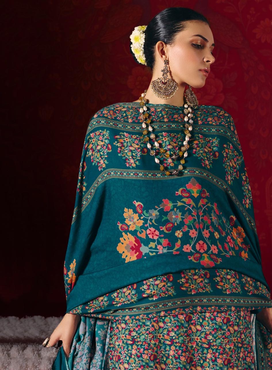 Pashmina Unstitched Winter Salwar Suit Set Dress Material for Women