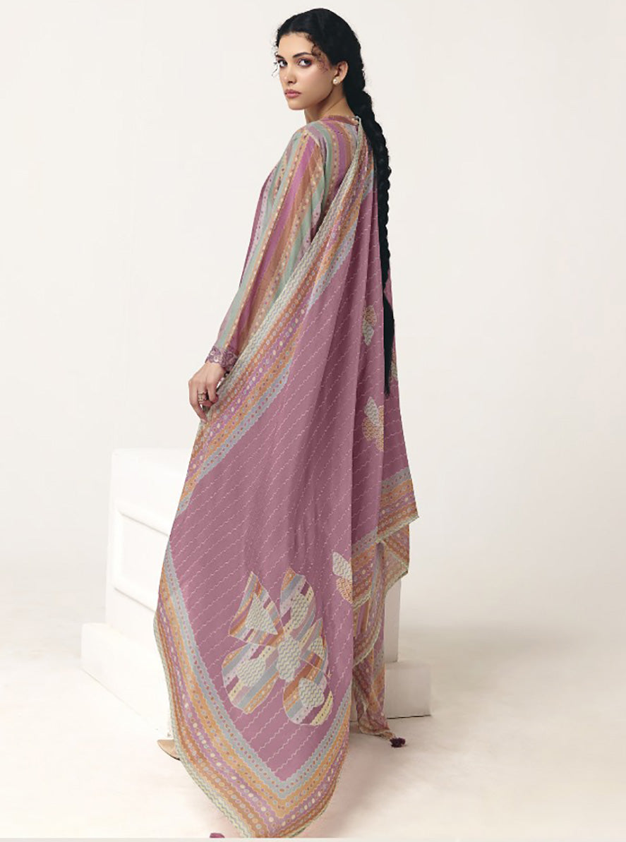 Pure Muslin Party Wear Unstitched Salwar Suit Set with Embroidery