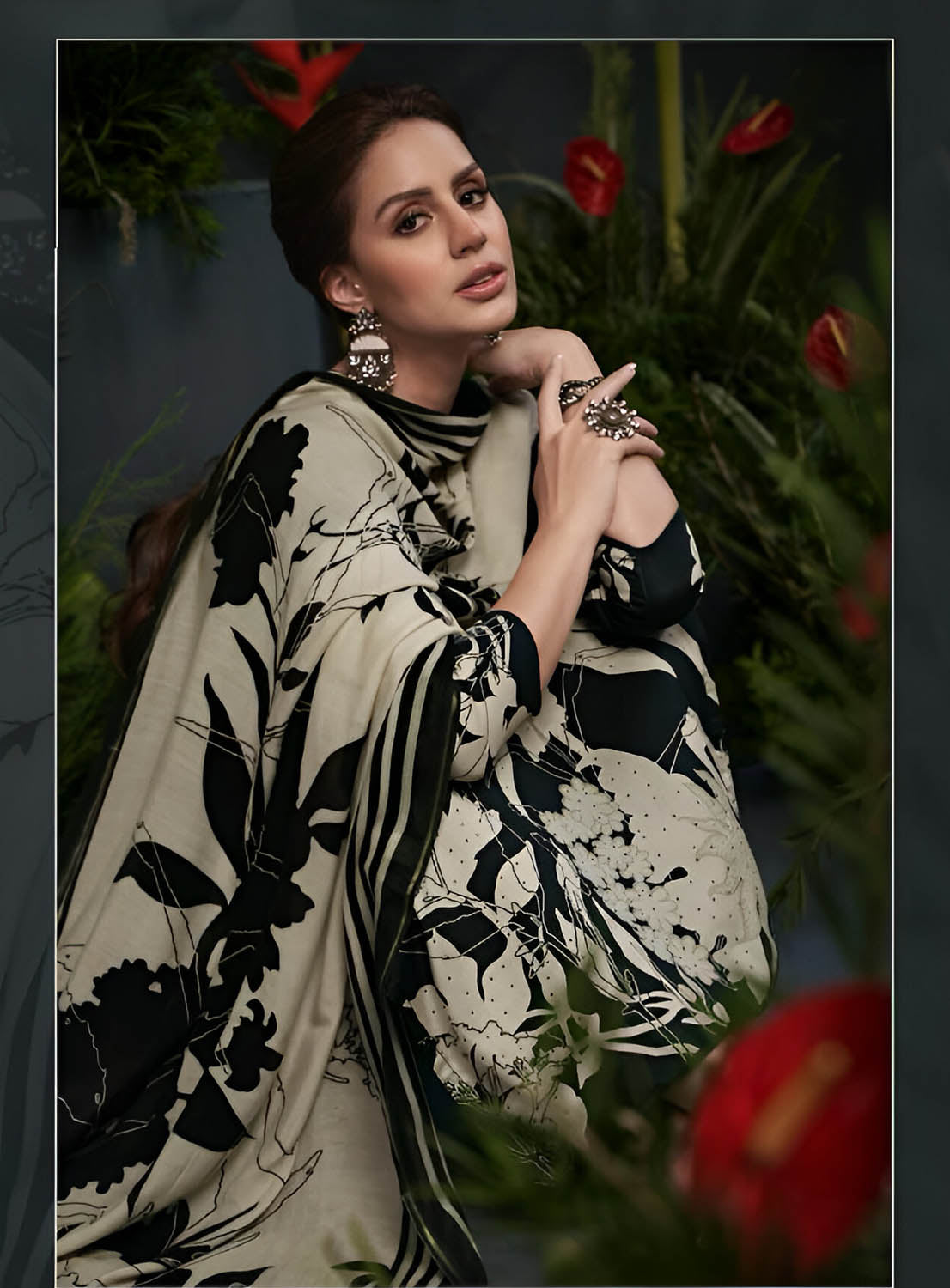 Cotton Silk Unstitched Suit Material with Chiffon Dupatta for Ladies