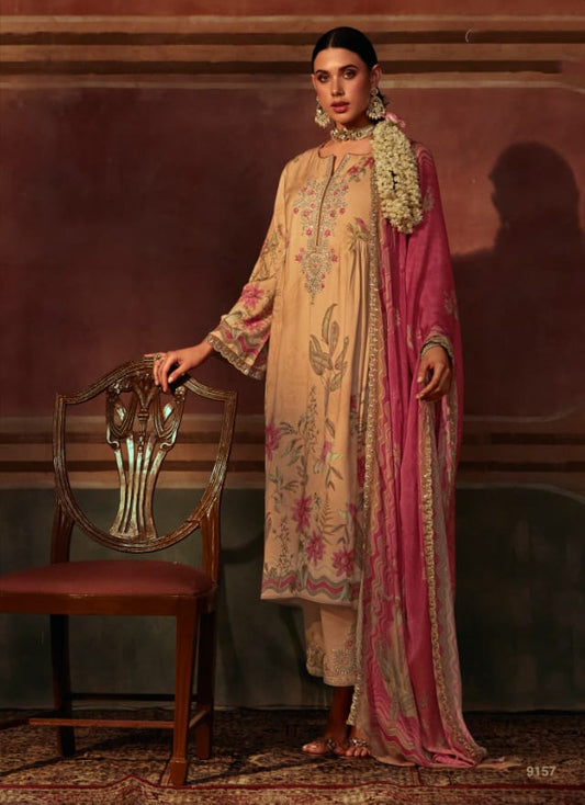 Pure Muslin Unstitched Salwar Suit Dress Material for Women